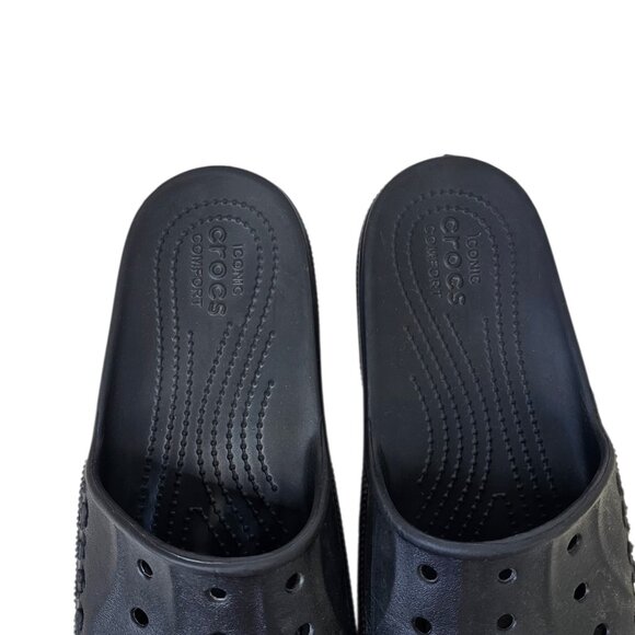 CROCS Womens Baya Slides, Rubber, Black, Comfort, Slip On, Sandals, Size 9 - Picture 4 of 7